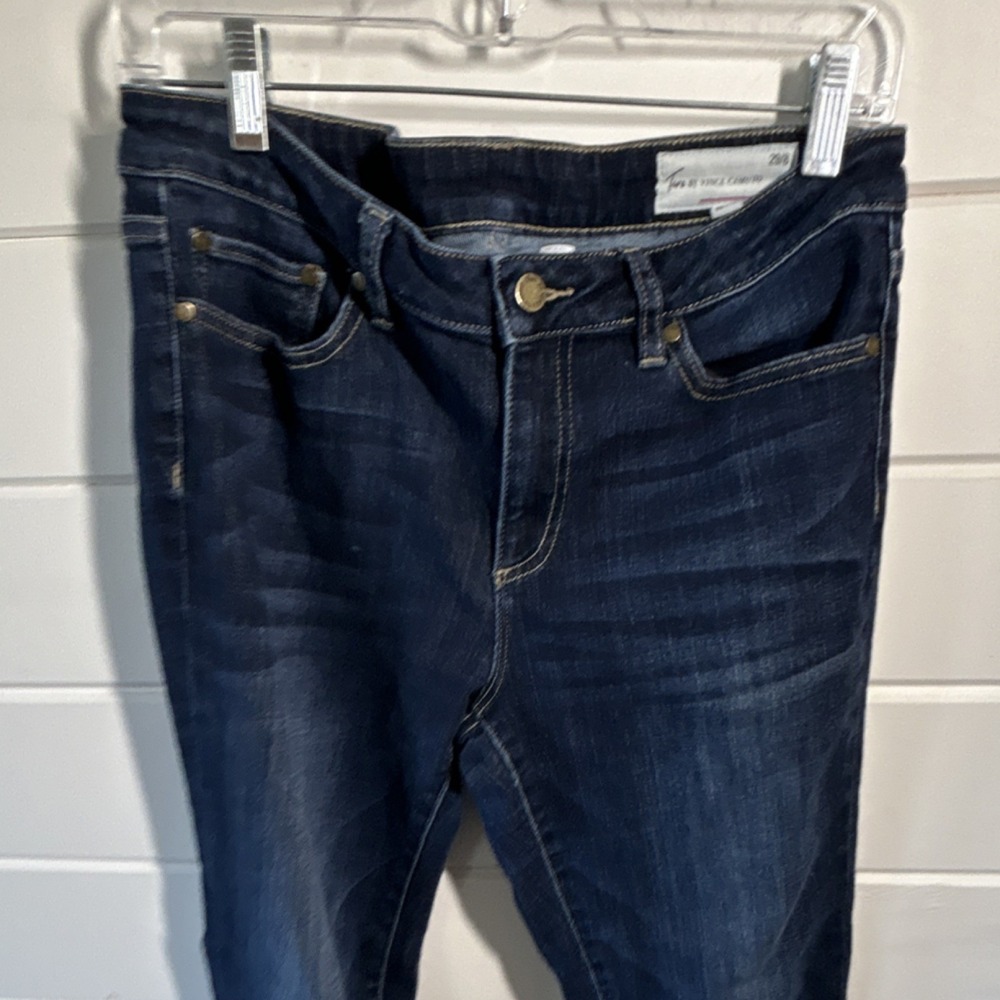 Vince Camuto Women's Skinny Jeans Dark Blue Denim Button Zip 5-Pocket Dark Wash